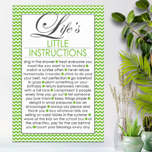 Life's Little Instructions Lime Green Poster