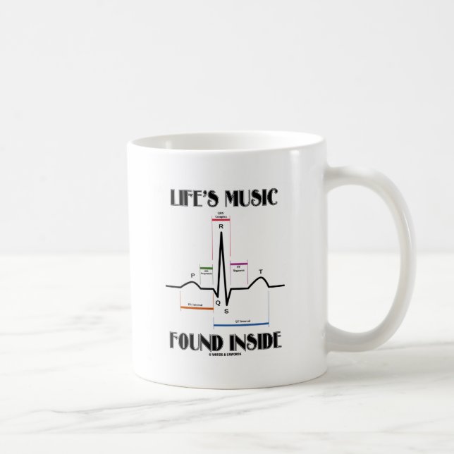 Life's Music Found Inside (ECG/EKG Heartbeat) Coffee Mug (Right)