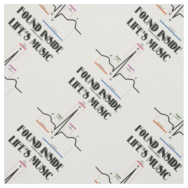 Life's Music Found Inside ECG Electrocardiogram Fabric (Swatch)