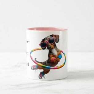 Life's Short Dachshund Two-Tone Coffee Mug