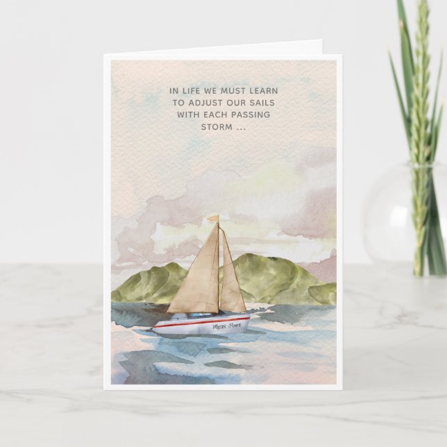 Life's Storms Sailboat Sympathy Card (Front)