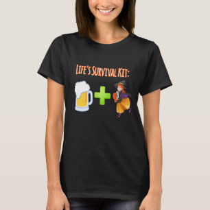 Life's Survival Kit Beer Plus Witches Design T-Shirt