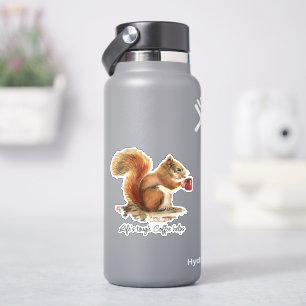 Life's Tough, Coffee Helps Stressed Squirrel 