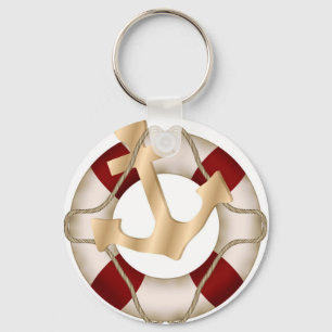 Lifesaver and Anchor Key Ring
