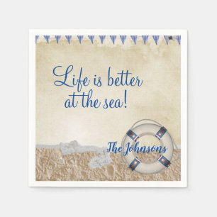 Lifesaver on the sand napkin
