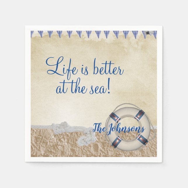 Lifesaver on the sand napkin (Front)