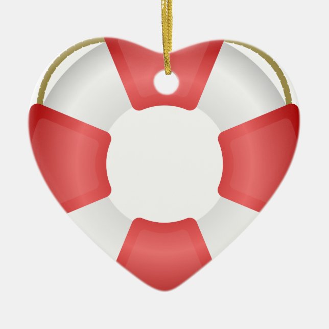 Lifesaver Ring Ceramic Tree Decoration (Front)