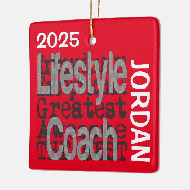Lifestyle Coach Extraordinaire CUSTOM Ceramic Ornament (Left)