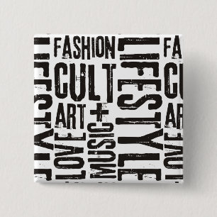 LIFESTYLE FASHION CULT - black 15 Cm Square Badge