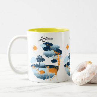 "Lifetime Deer Scenery Mug Design"