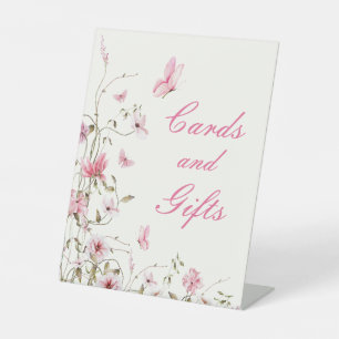 Lifetime of Butterflies Bridal Shower Cards Gifts Pedestal Sign