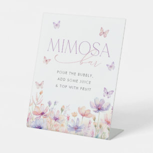 Lifetime of Butterflies Bridal Shower Mimosa Bar Pedestal Sign