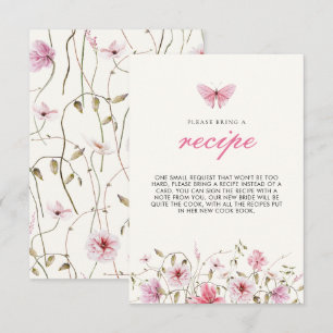Lifetime of Butterflies Bridal Shower Recipe  Enclosure Card