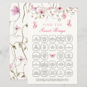 Lifetime of Butterflies Find The Guest Bingo Game