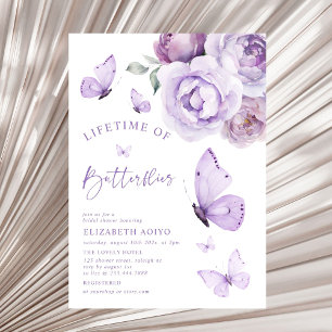Lifetime of  Butterflies  Floral Bridal Shower Invitation