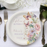 Lifetime of Butterflies floral bridal shower Paper Plate<br><div class="desc">Lifetime of Butterflies Enchanted vintage garden pastel butterflies and flowers butterfly bridal shower template party plates,  English garden boho flowers lilac pastel pink spring summer bridal shower personalised tableware table decor</div>