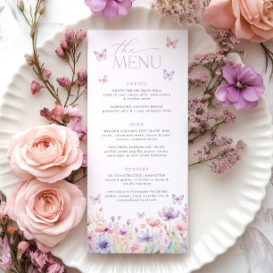 Lifetime of Butterflies Pastel Bridal Shower Menu