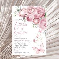 Lifetime of Butterflies Pink Floral Bridal Shower