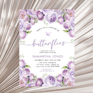 Lifetime of Butterflies Purple Bridal Shower Invitation