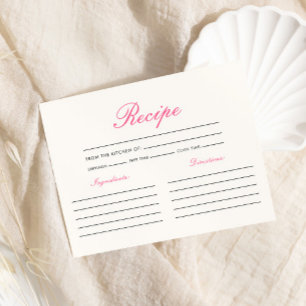 Lifetime of  Butterflies Recipe Bridal Shower Enclosure Card