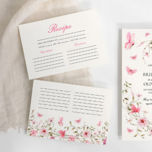 Lifetime of Butterflies Recipe Flora Bridal Shower Enclosure Card