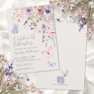 Lifetime Of Butterflies Wildflower Bridal Shower Invitation