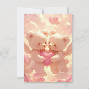 Lifetime Promise: Dreamy Teddy Bear Wedding Invita Invitation