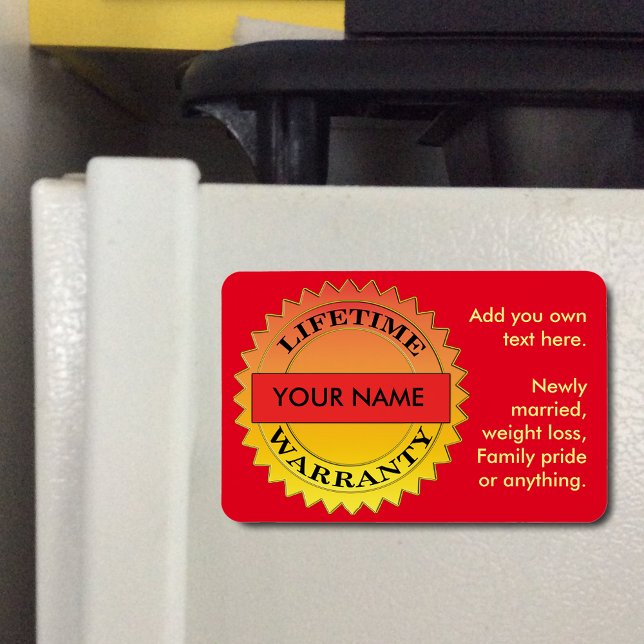 Lifetime Warranty Symbol Your Name Rect Magnet (Lifetime Warranty Symbol Your Name Flexible Magnet)