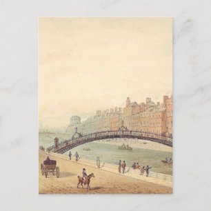 Liffey Bridge in Dublin by Samuel Frederick Brocas Postcard