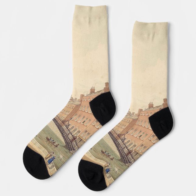 Liffey Bridge in Dublin by Samuel Frederick Brocas Socks (Left)