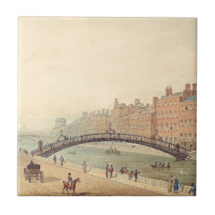Liffey Bridge in Dublin by Samuel Frederick Brocas Tile