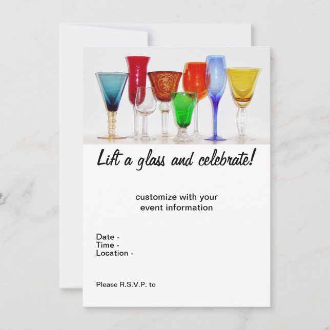 "Lift a Glass" Invitation (Front)