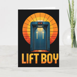 Lift Boy Retro Elevator Design Funny Vintage Style Card