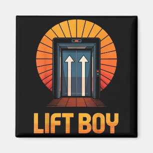 Lift Boy Retro Elevator Design Funny Vintage Style Magnet
