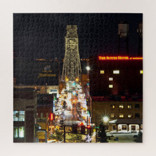 Lift Bridge and Night Lights Jigsaw Puzzle