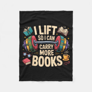 Lift can carry more books reading humour gyming fleece blanket