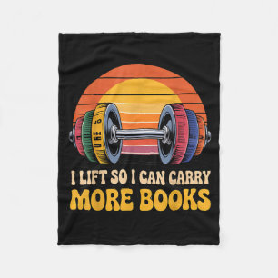 Lift can carry more books reading humour workout fleece blanket