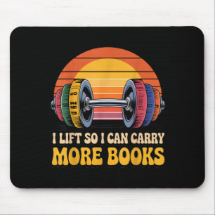 Lift can carry more books reading humour workout mouse mat