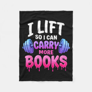 Lift can carry more books reading lovers funny fleece blanket