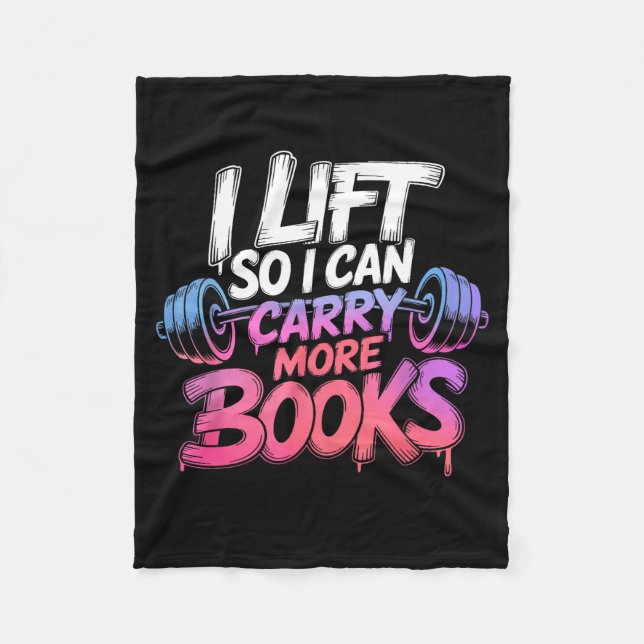 Lift can carry more books reading lovers reader fleece blanket (Front)