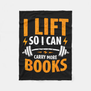 Lift can carry more books reading lovers reader fleece blanket