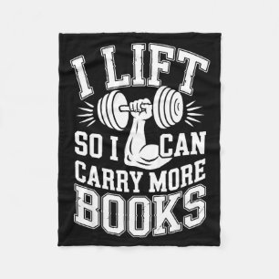 Lift can carry more books reading lovers reader fleece blanket