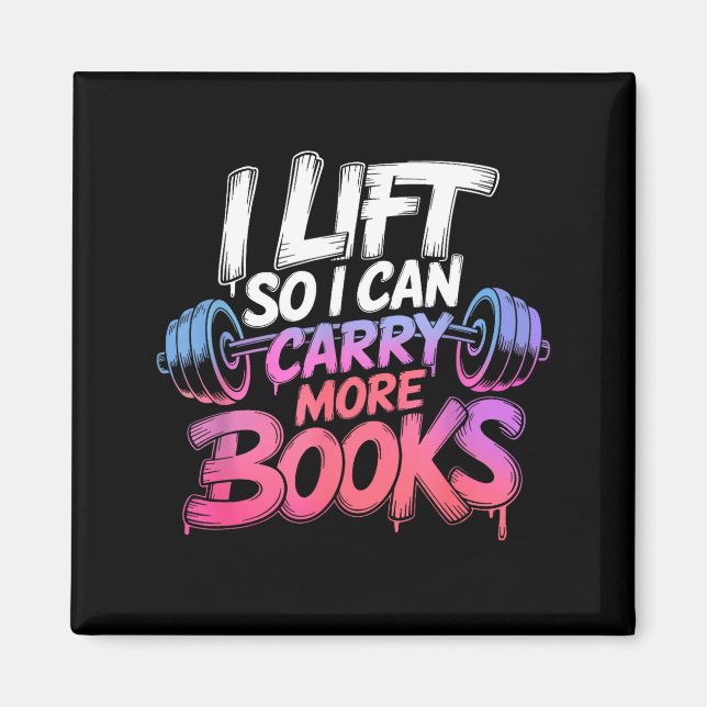 Lift can carry more books reading lovers reader magnet (Front)
