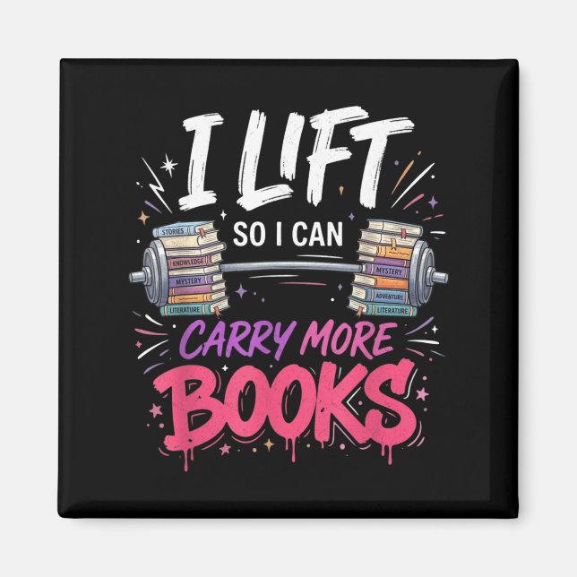 Lift can carry more books reading lovers reader magnet (Front)