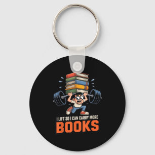 Lift can carry more books weightlifting literature key ring