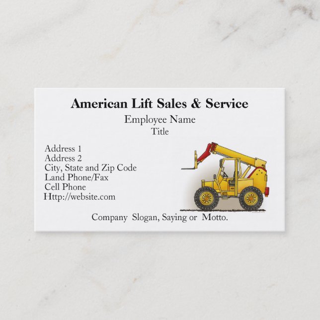 Lift Construction Business Cards (Front)