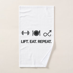 Lift. Eat. Repeat. - Motivational Fitness Design Hand Towel
