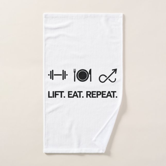 Lift. Eat. Repeat. - Motivational Fitness Design Hand Towel (Hand Towel)