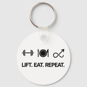 Lift. Eat. Repeat. - Motivational Fitness Design Key Ring