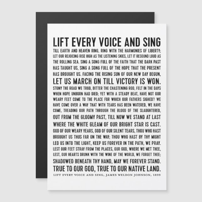 Lift Every Voice and Sing Black History Poem (Front/Back)